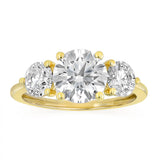 Luminesce Lab Grown 2.6 Carat Diamond Trilogy Ring in 9ct Yellow Gold