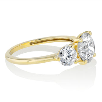 Luminesce Lab Grown 2.6 Carat Diamond Trilogy Ring in 9ct Yellow Gold