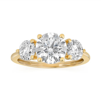 Luminesce Lab Grown 2.6 Carat Diamond Trilogy Ring in 9ct Yellow Gold