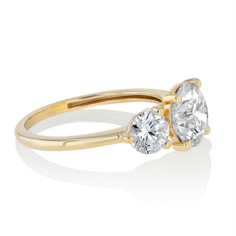 Luminesce Lab Grown 2.6 Carat Diamond Trilogy Ring in 9ct Yellow Gold