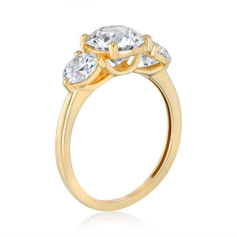 Luminesce Lab Grown 2.6 Carat Diamond Trilogy Ring in 9ct Yellow Gold