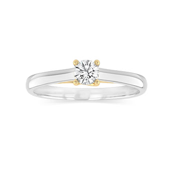 Luminesce Lab Grown 1/3 Carat Diamond Solitaire Ring in 9ct Yellow Gold and Sterling Silver