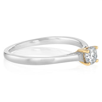 Luminesce Lab Grown 1/3 Carat Diamond Solitaire Ring in 9ct Yellow Gold and Sterling Silver