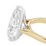 Luminesce Lab Grown 5 Carat Diamond Pear Solitaire Ring in 9ct Yellow and White Gold
