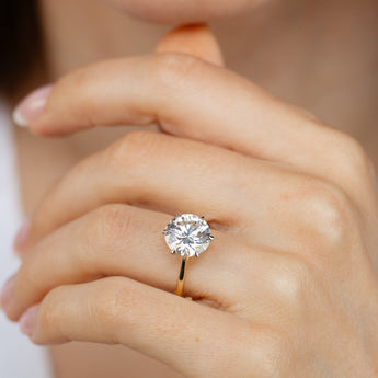 Luminesce Lab Grown 4 Carat Diamond Solitaire Ring in 9ct Yellow Gold