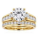Luminesce Lab Grown 2.9 Carat with 2 Carat Centre Brilliant Diamond Bridal Set in 9ct Yellow Gold