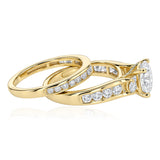 Luminesce Lab Grown 2.9 Carat with 2 Carat Centre Brilliant Diamond Bridal Set in 9ct Yellow Gold