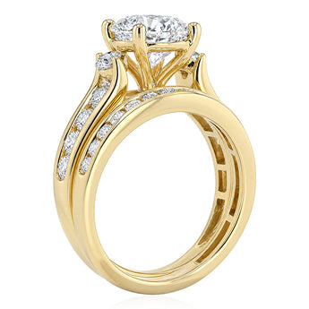 Luminesce Lab Grown 2.9 Carat with 2 Carat Centre Brilliant Diamond Bridal Set in 9ct Yellow Gold