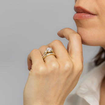 Luminesce Lab Grown 2.9 Carats with 2 Carats Centre Brilliant Diamond Bridal Set in 9ct Yellow Gold