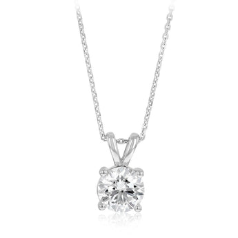 Luminesce Lab Grown 2 Carat Diamond Solitaire Pendant on Chain in Sterling Silver