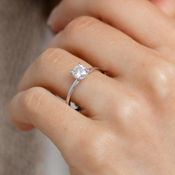 Luminesce Lab Grown 3/4 Carat Diamond Solitaire Ring in Sterling Silver
