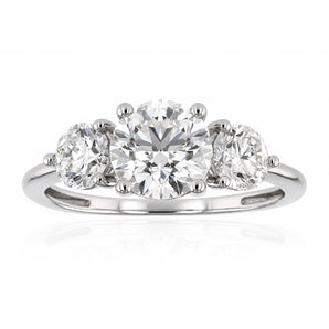 Luminesce Lab Grown 2.60 Carat Diamond Trilogy Ring in Sterling Silver