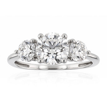 Luminesce Lab Grown 2.60 Carat Diamond Trilogy Ring in Sterling Silver