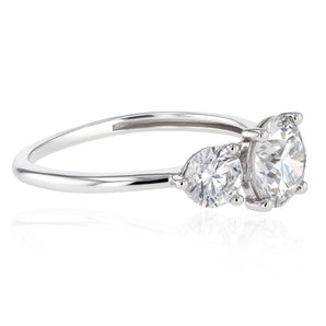Luminesce Lab Grown 2.60 Carat Diamond Trilogy Ring in Sterling Silver