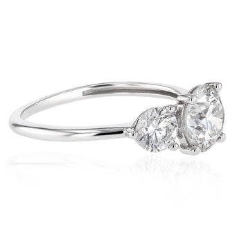 Luminesce Lab Grown 2.60 Carat Diamond Trilogy Ring in Sterling Silver