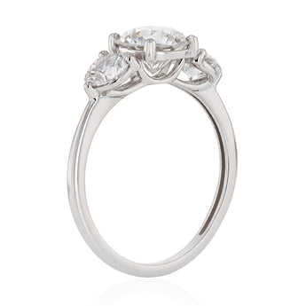 Luminesce Lab Grown 2.60 Carat Diamond Trilogy Ring in Sterling Silver