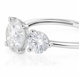 Luminesce Lab Grown 2.60 Carat Diamond Trilogy Ring in Sterling Silver