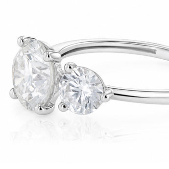 Luminesce Lab Grown 2.60 Carat Diamond Trilogy Ring in Sterling Silver