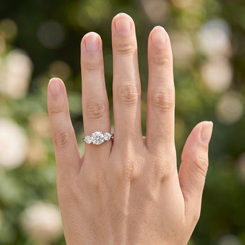 Luminesce Lab Grown 2.60 Carat Diamond Trilogy Ring in Sterling Silver