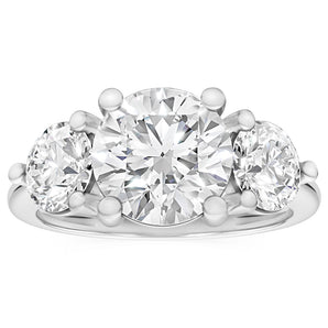 Luminesce Lab Grown 2.60 Carat Diamond Trilogy Ring in Sterling Silver