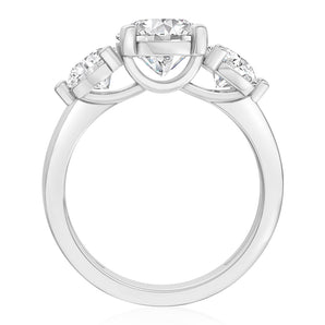 Luminesce Lab Grown 2.60 Carat Diamond Trilogy Ring in Sterling Silver