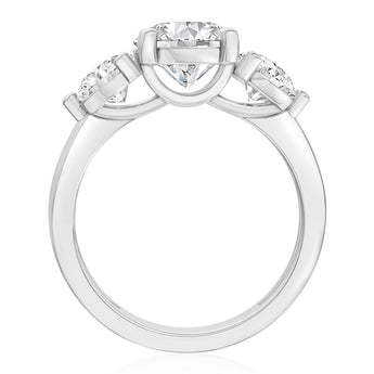 Luminesce Lab Grown 2.60 Carat Diamond Trilogy Ring in Sterling Silver