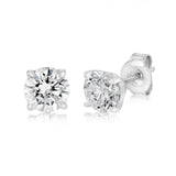 Luminesce Lab Grown 2 Carat Diamond Solitaire Stud Earrings in Sterling Silver