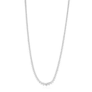 Luminesce Lab Grown 3 Carat Graduated 43cm Tennis Necklace in Sterling Silver