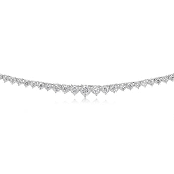 Luminesce Lab Grown 3 Carat Graduated 43cm Tennis Necklace in Sterling Silver
