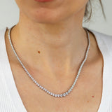 Luminesce Lab Grown 3 Carat Graduated 43cm Tennis Necklace in Sterling Silver