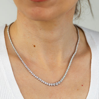 Luminesce Lab Grown 3 Carat Graduated 43cm Tennis Necklace in Sterling Silver