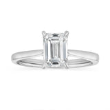 Luminesce Lab Grown 1.50 Carat Diamond Emerald Solitaire Ring in Sterling Silver