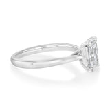 Luminesce Lab Grown 1.50 Carat Diamond Emerald Solitaire Ring in Sterling Silver