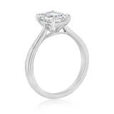 Luminesce Lab Grown 1.50 Carat Diamond Emerald Solitaire Ring in Sterling Silver
