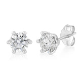 Luminesce Lab Grown 1 Carat Diamond Solitaire Stud Earrings in Sterling Silver