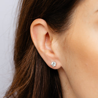 Luminesce Lab Grown 1 Carat Diamond Solitaire Stud Earrings in Sterling Silver