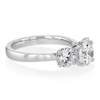 Luminesce Lab Grown 2 Carat Diamond Trilogy Ring in Sterling Silver