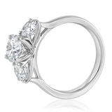 Luminesce Lab Grown 2 Carat Diamond Trilogy Ring in Sterling Silver