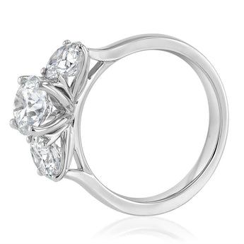 Luminesce Lab Grown 2 Carat Diamond Trilogy Ring in Sterling Silver