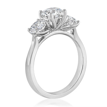 Luminesce Lab Grown 2 Carat Diamond Trilogy Ring in Sterling Silver
