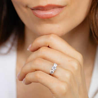Luminesce Lab Grown 2 Carat Diamond Trilogy Ring in Sterling Silver