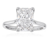 Luminesce Lab Grown 3 Carat Diamond Radiant Solitaire Ring in Sterling Silver