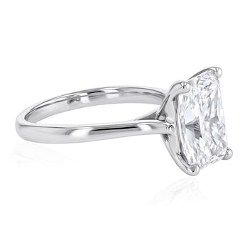 Luminesce Lab Grown 3 Carat Diamond Radiant Solitaire Ring in Sterling Silver