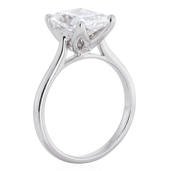 Luminesce Lab Grown 3 Carat Diamond Radiant Solitaire Ring in Sterling Silver