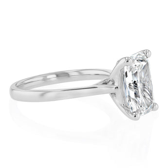 Luminesce Lab Grown 3 Carat Diamond Radiant Solitaire Ring in Sterling Silver