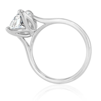 Luminesce Lab Grown 3 Carat Diamond Radiant Solitaire Ring in Sterling Silver