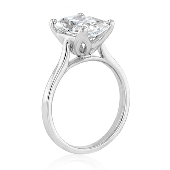 Luminesce Lab Grown 3 Carat Diamond Radiant Solitaire Ring in Sterling Silver
