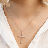 Luminesce Lab Grown 1 Carat Diamond Cross Pendant in Sterling Silver