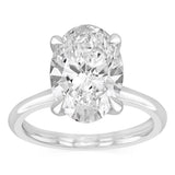 Luminesce Lab Grown 6 Carat Diamond Solitaire Oval Ring in Sterling Silver
