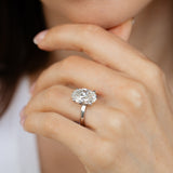 Luminesce Lab Grown 6 Carat Diamond Solitaire Oval Ring in Sterling Silver